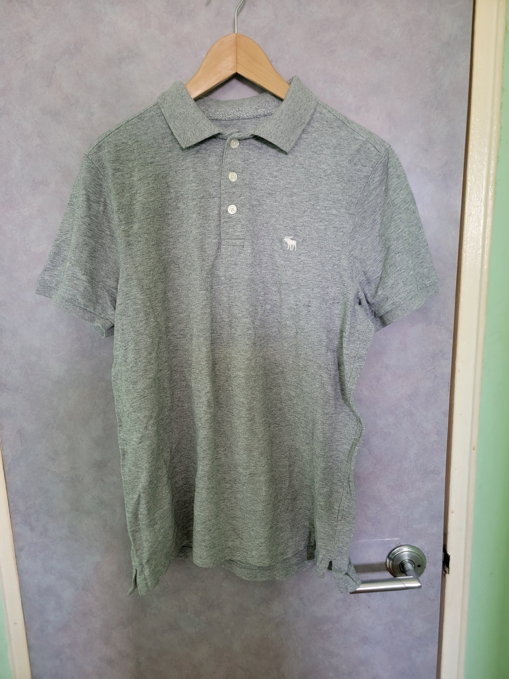 Abercrombie & Fitch Light Gray Heather Polo